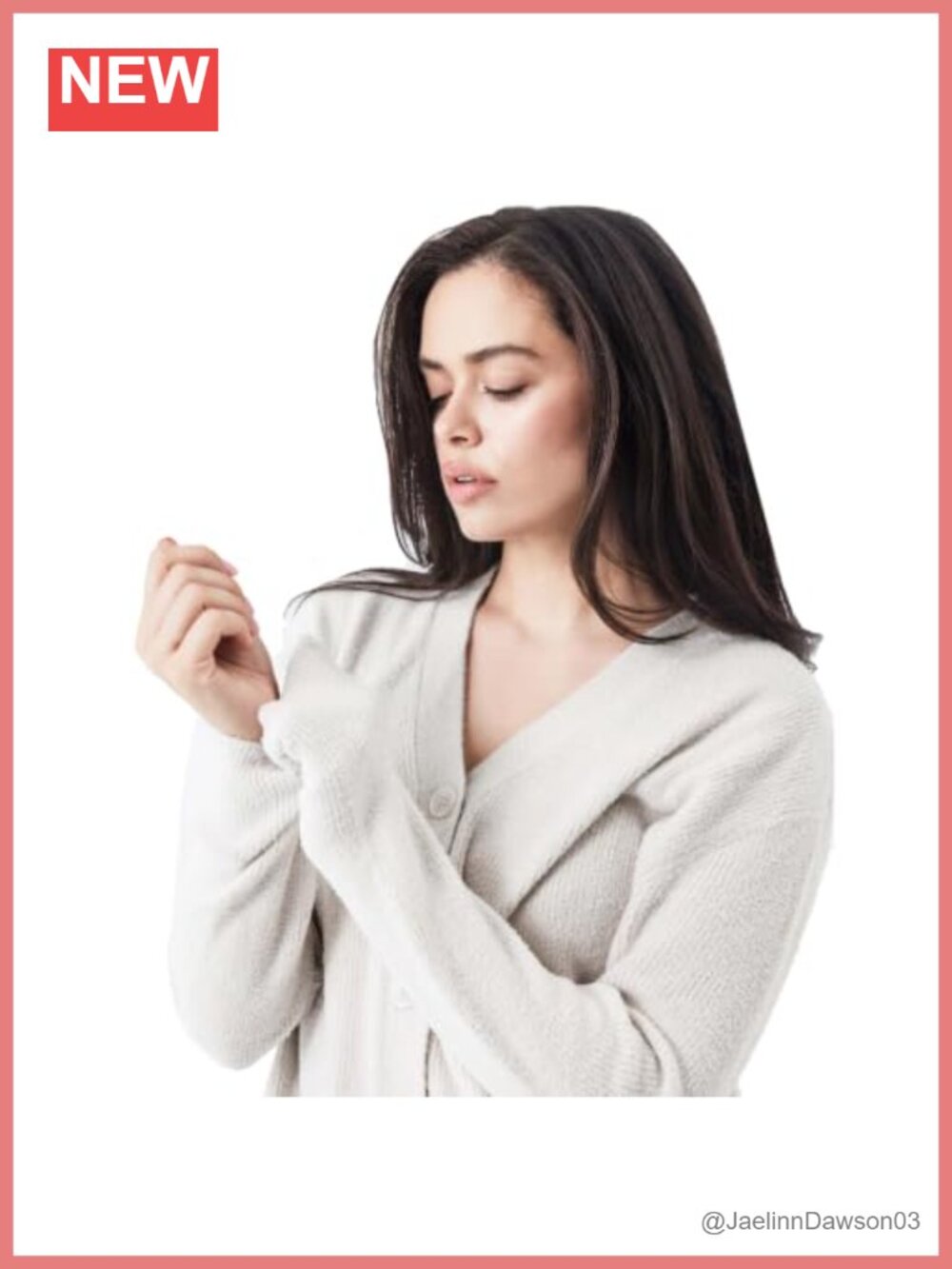Oversized Ribbed Button Cardigan Nylon Bamboo Viscose Women's